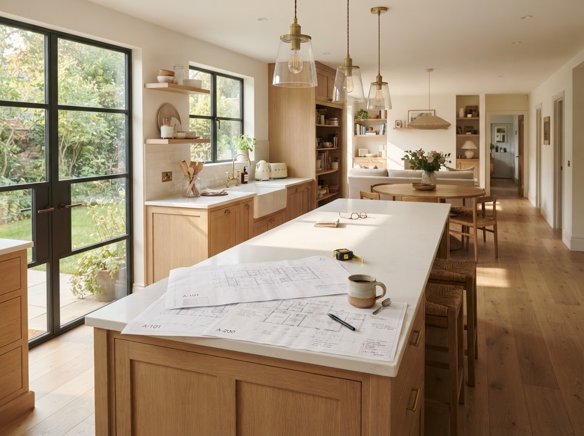 Welcoming Cook Remodeling home interior with design plans