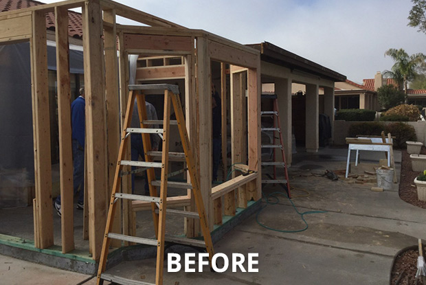 Before: Framing of Chandler home addition at back of home