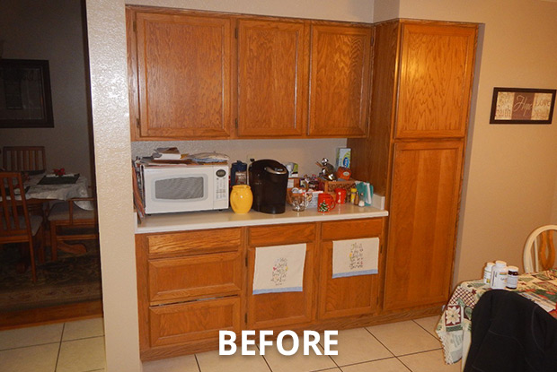 Before view: Dining Nook & Built-In Storage Hutch