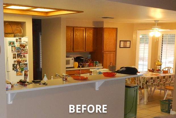 Before view: Raised Breakfast Bar & Peninsula View