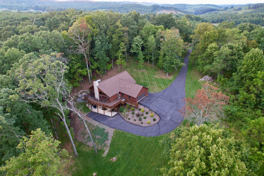 Serenity Cabin Aerial Drone View
