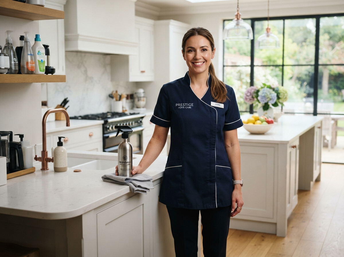 Lavish Living Cleaning specialist in kitchen