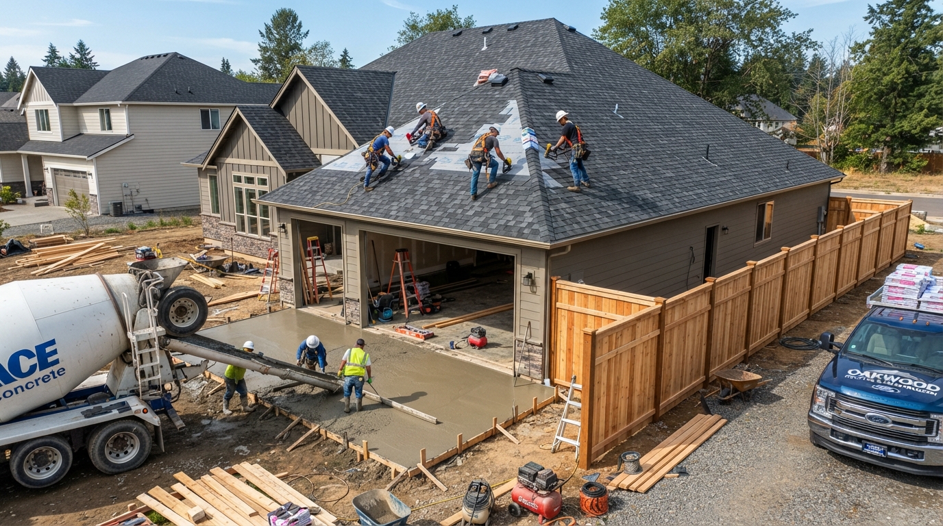 Exterior, Roofing & Concrete Work