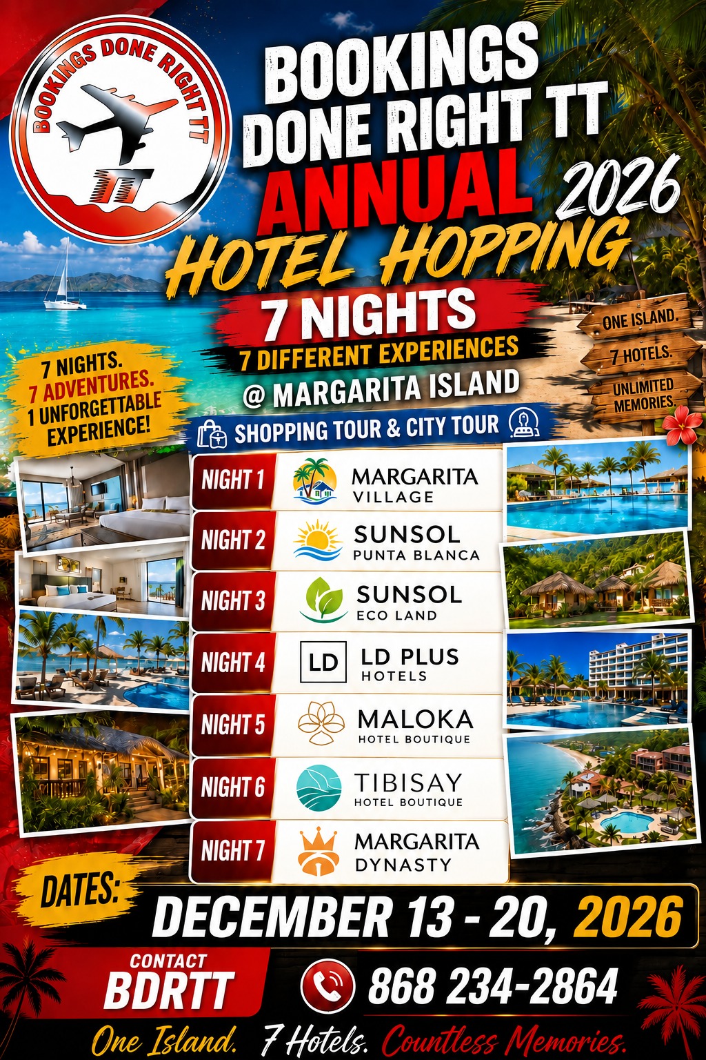 BDRTT Annual Hotel Hopping Series – 7 Nights, 7 All-Inclusive Hotels @ Margarita