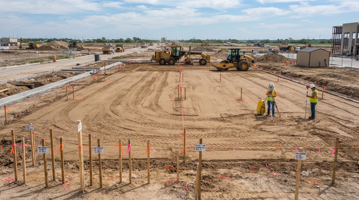 Building pad and site preparation work