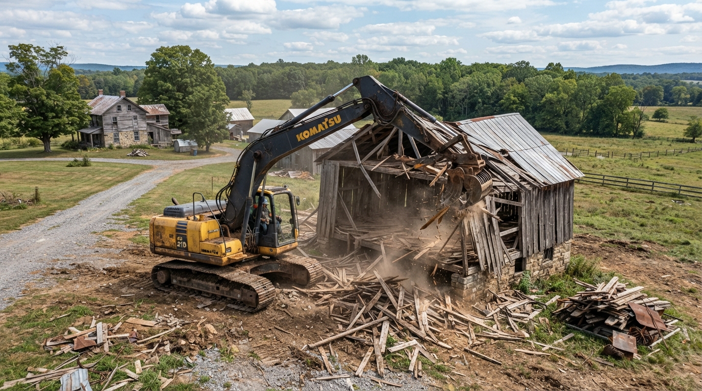 Demolition of a rural barn or outbuilding