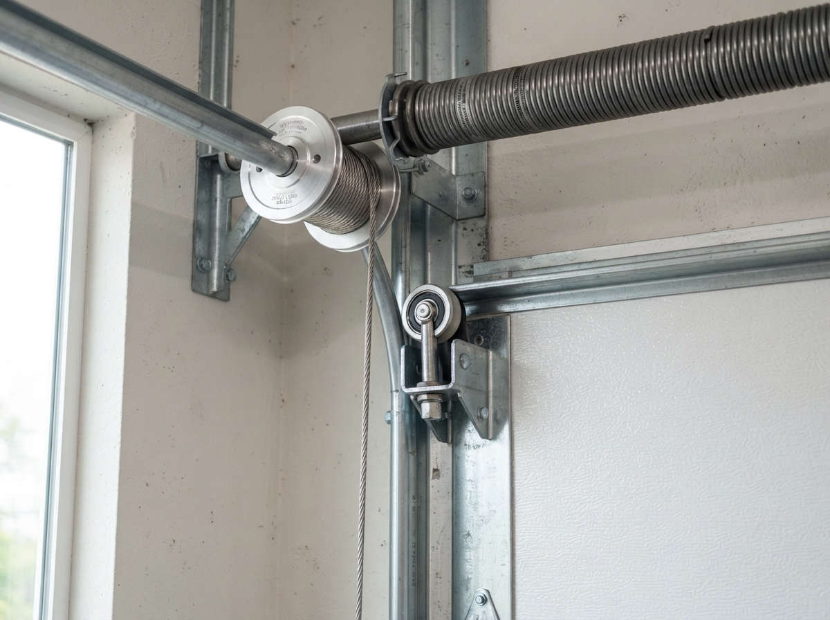 Emergency garage door repair in progress