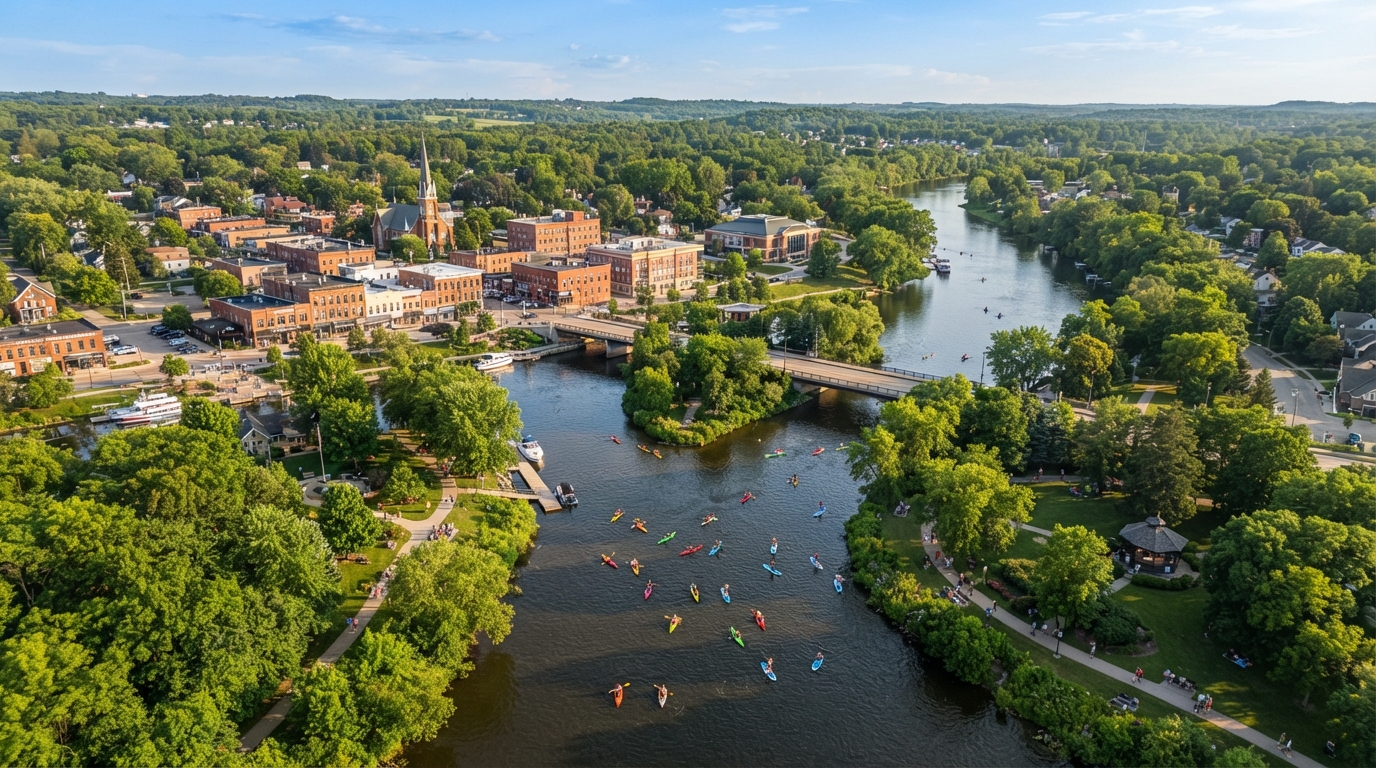 Three Rivers, Michigan riverfront community