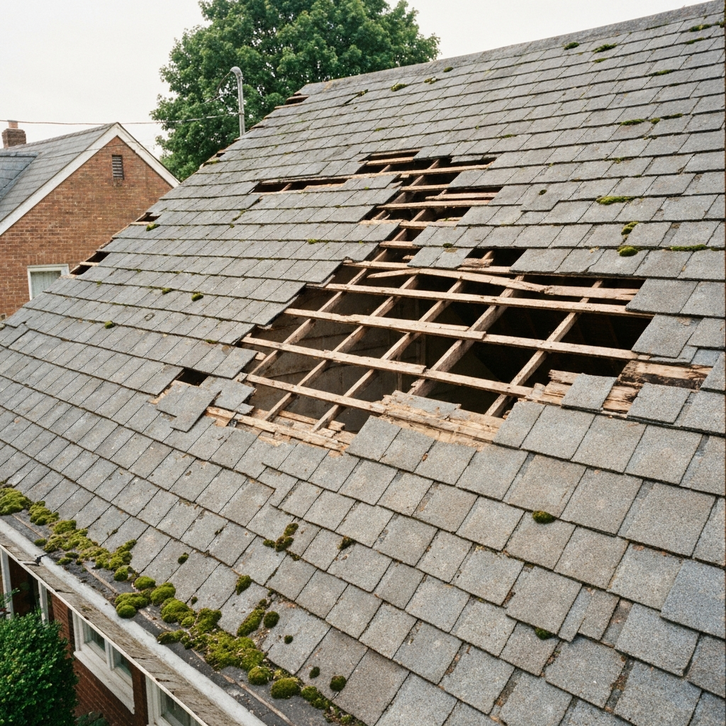 Full Roof Replacement Before