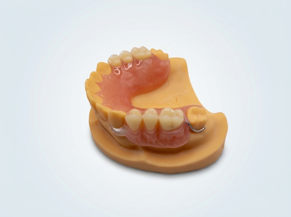 Acrylic Partial with Clear Clasp - View 1 | YGL Dental Lab Miami FL
