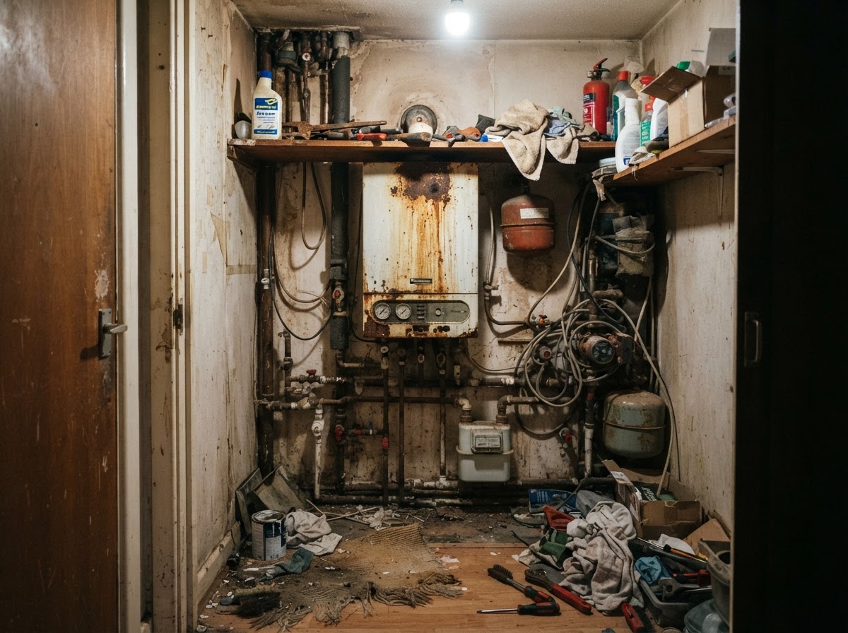 Aged Boiler replaced with High-Efficiency System before