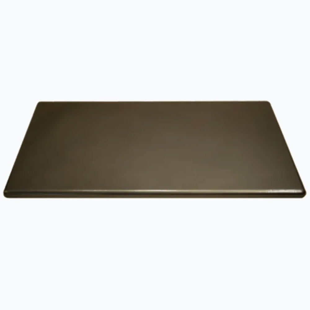 metal tabletop in dark bronze