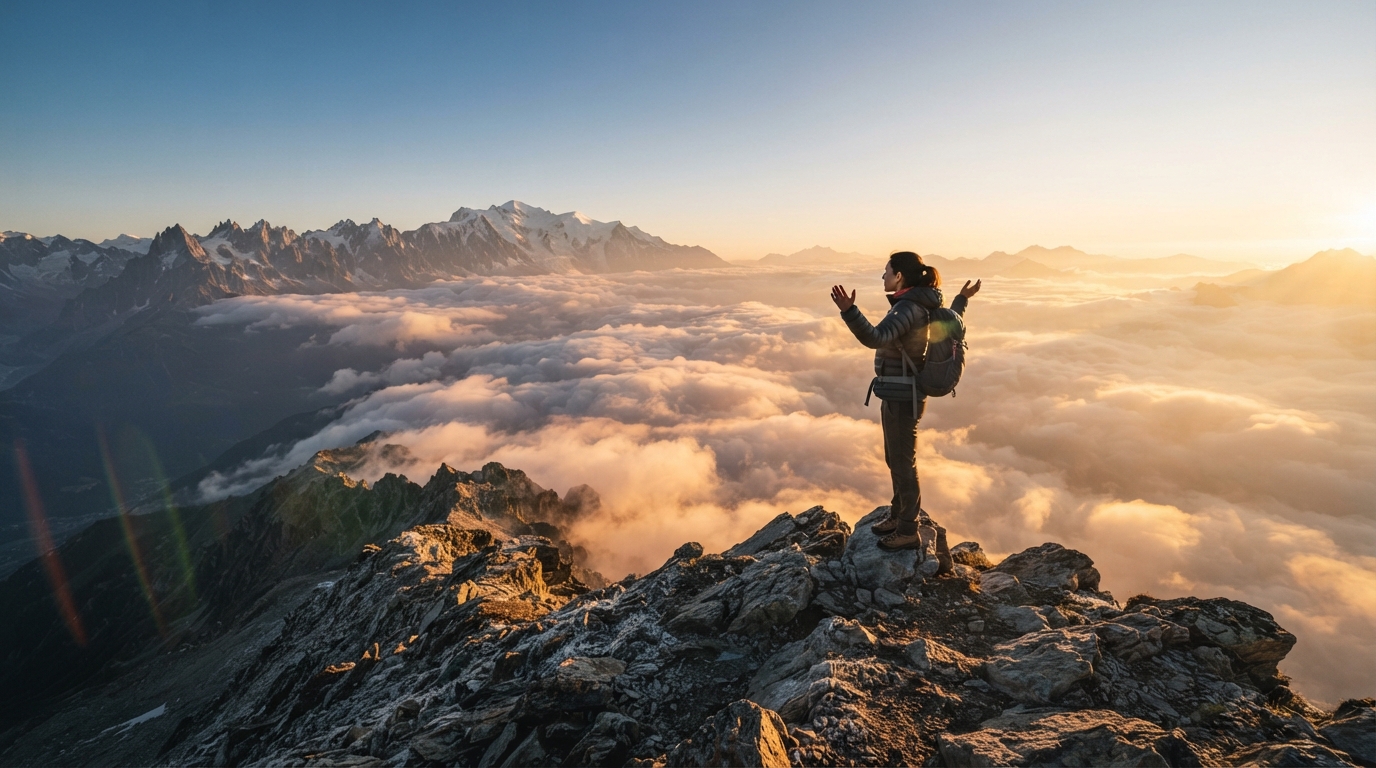 Aufsteigen über die Wolken — Freiheit und neue Möglichkeiten