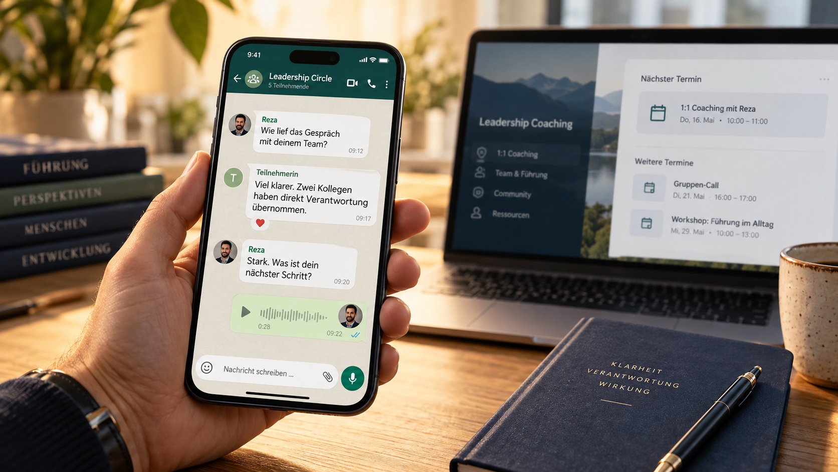Austausch über WhatsApp und Community