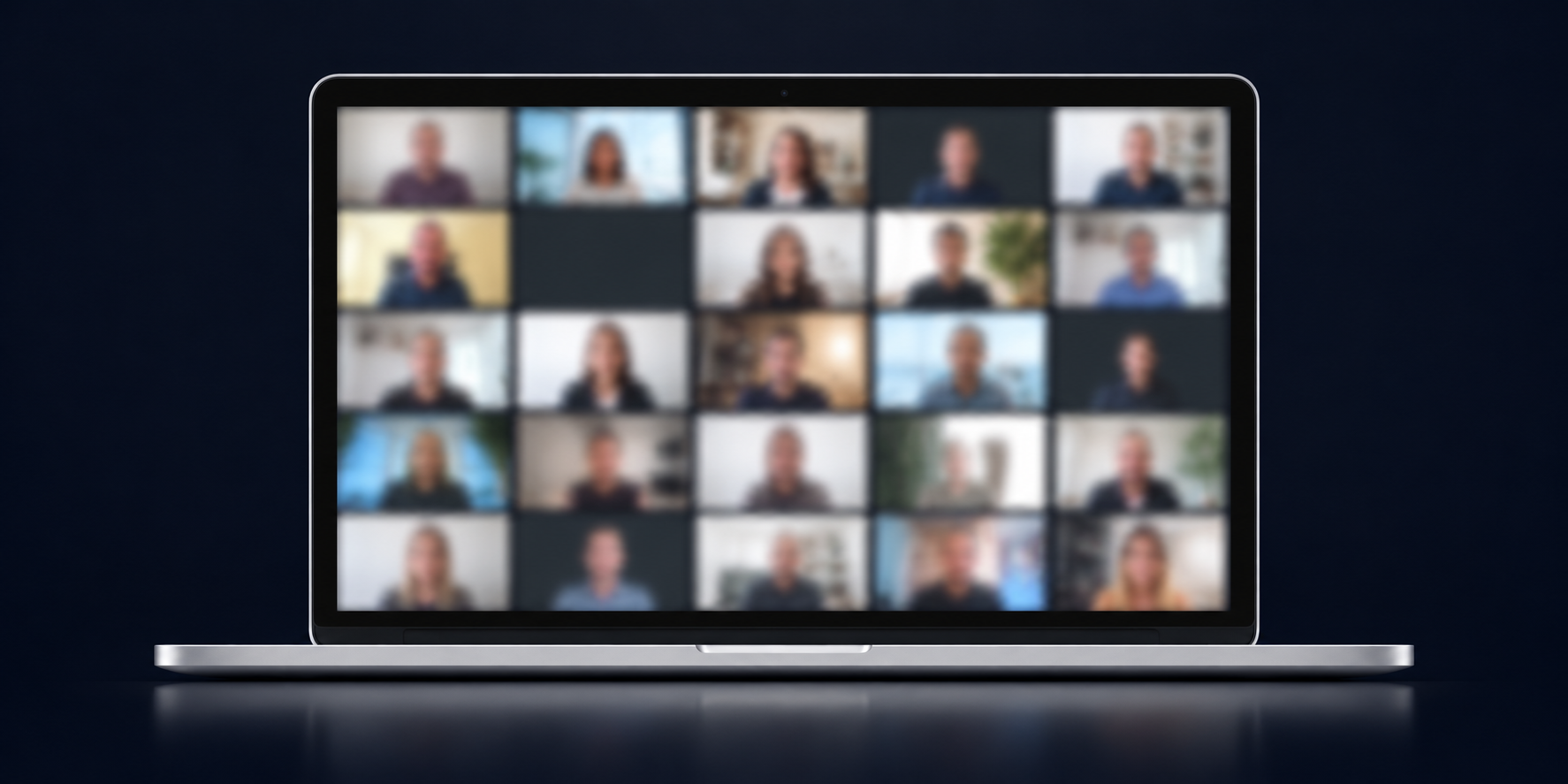 Live-Calls in der Gruppe auf Laptop