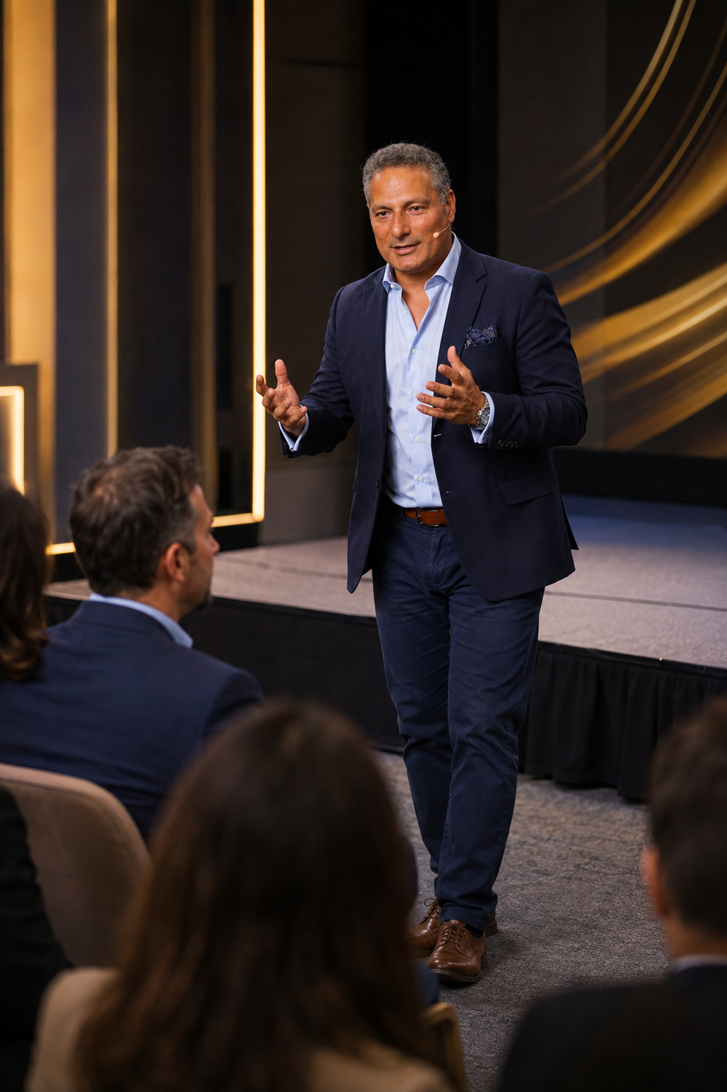 Reza Hojati im Dialog mit dem Publikum bei einem Business Event