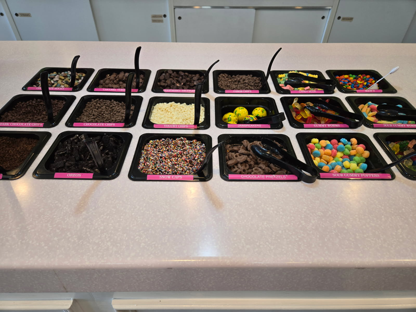 Berry Fresh Toppings Bar with Colorful Candy and Sprinkles