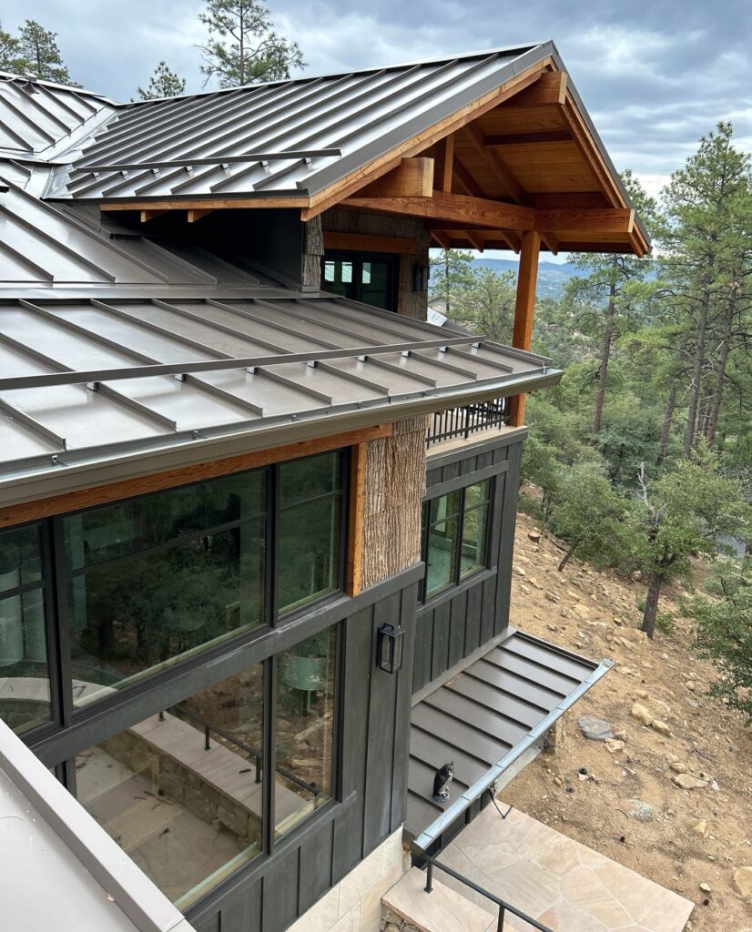 Standing seam metal roof installation in Flagstaff, AZ - Yavapai Roofing
