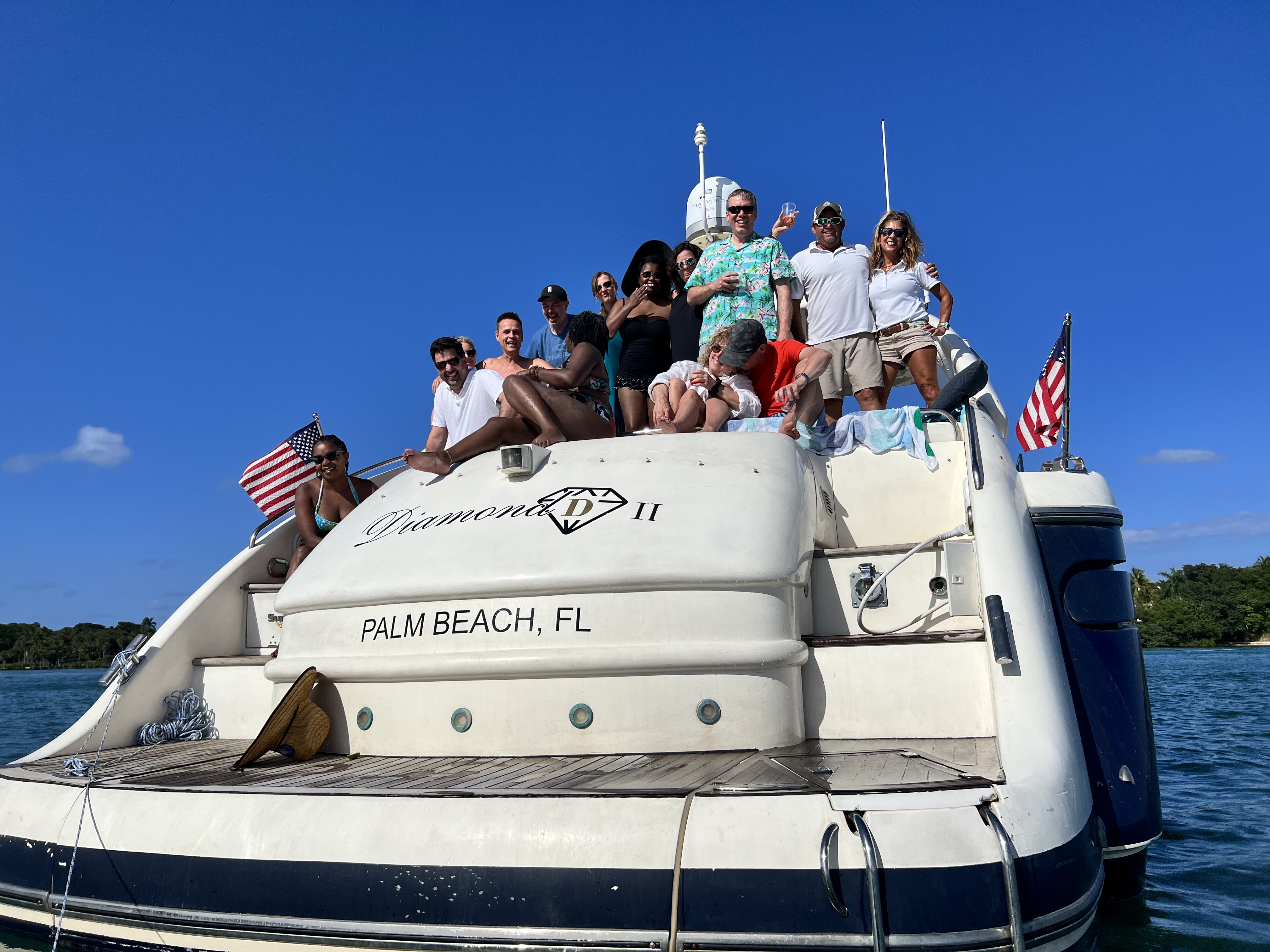 Corporate event yacht deck Palm Beach