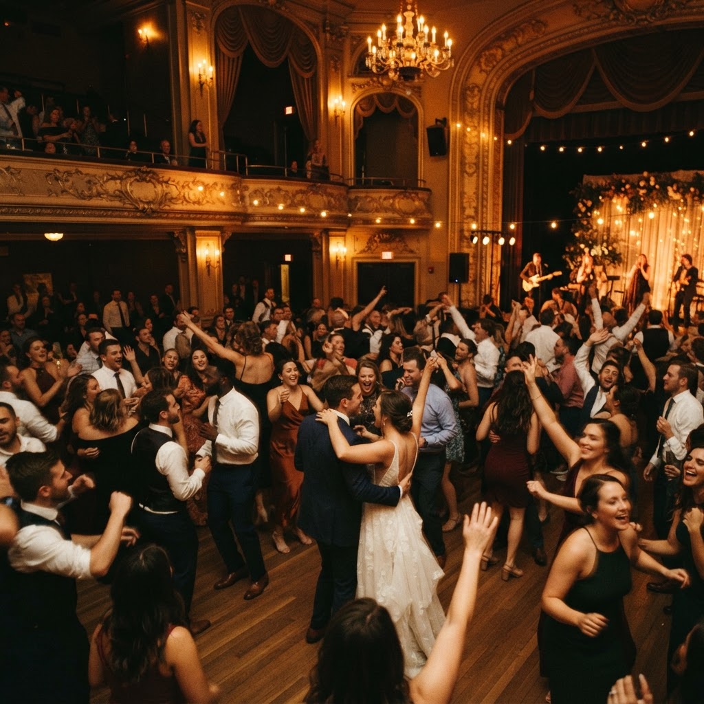 Wedding reception dance floor at The Opry House in Fort Dodge, Iowa