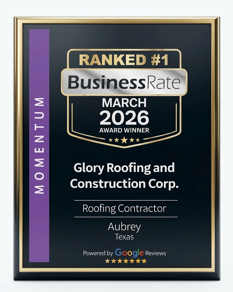 Glory Roofing and Construction Corp — Ranked #1 BusinessRate Award Winner March 2026, Roofing Contractor, Powered by Google Reviews
