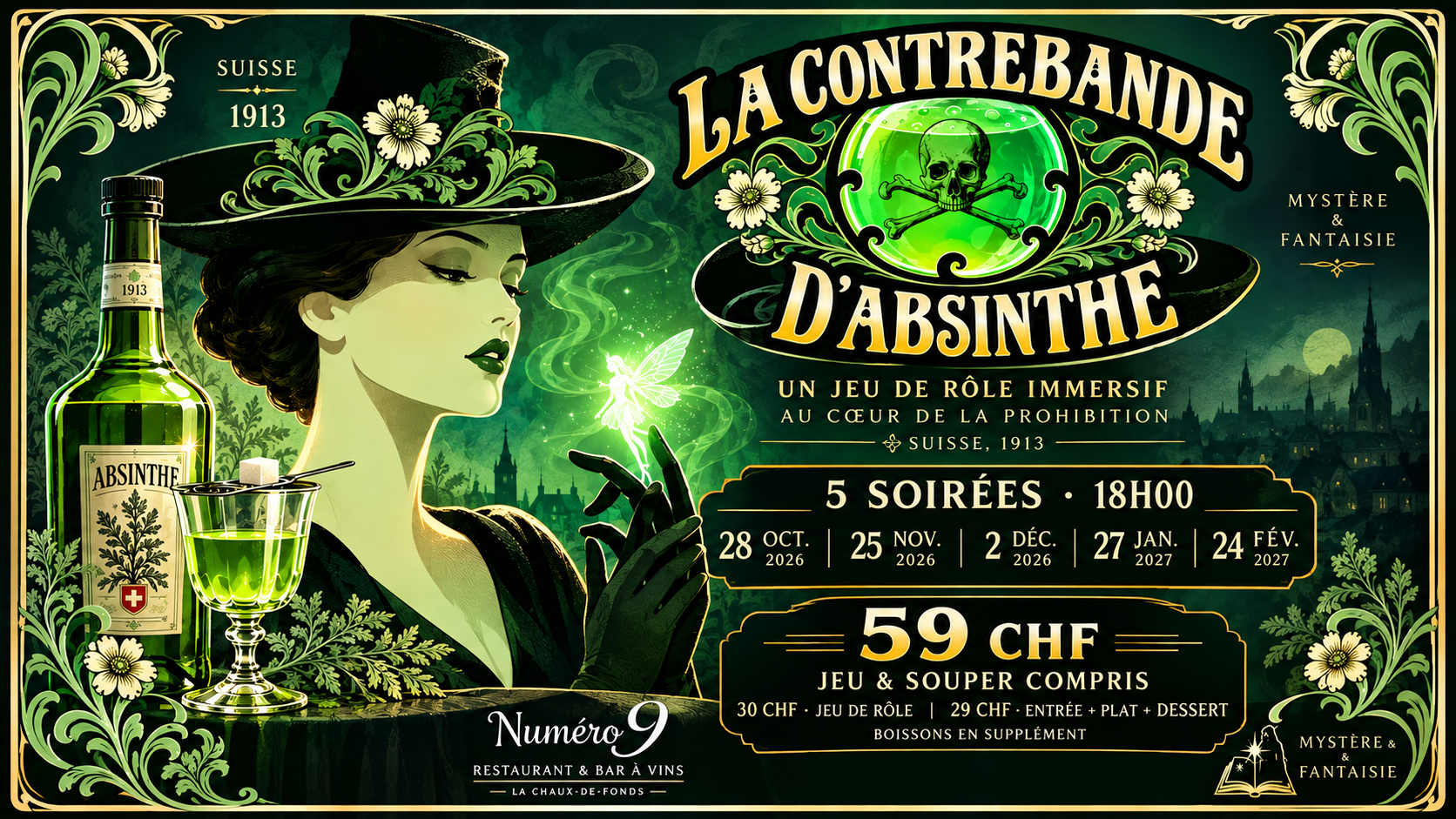 LA CONTREBANDE D’ABSINTHE — Jeu Immersif & Souper