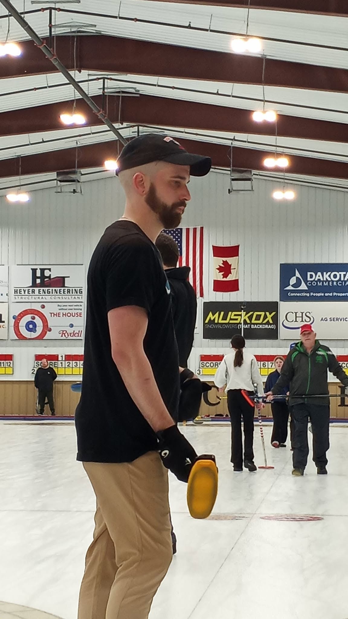 Jeremy Pagel off the ice after curling