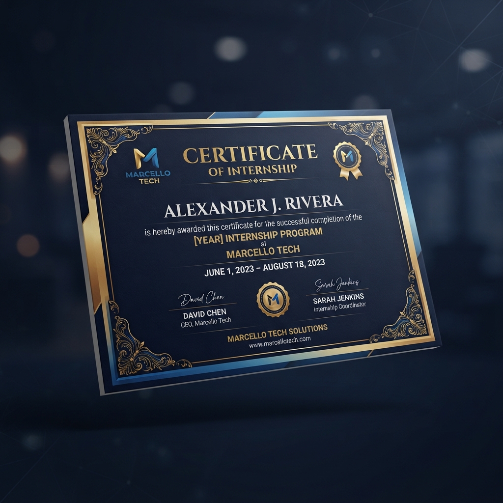Marcello Tech Internship E-Certificate