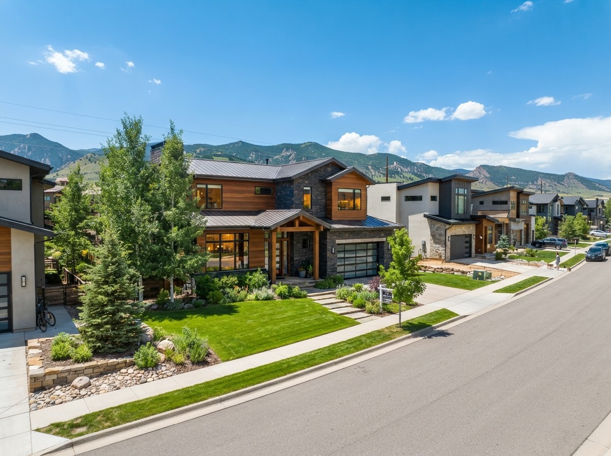 Modern Colorado residential properties with contemporary architecture in a desirable suburban neighborhood