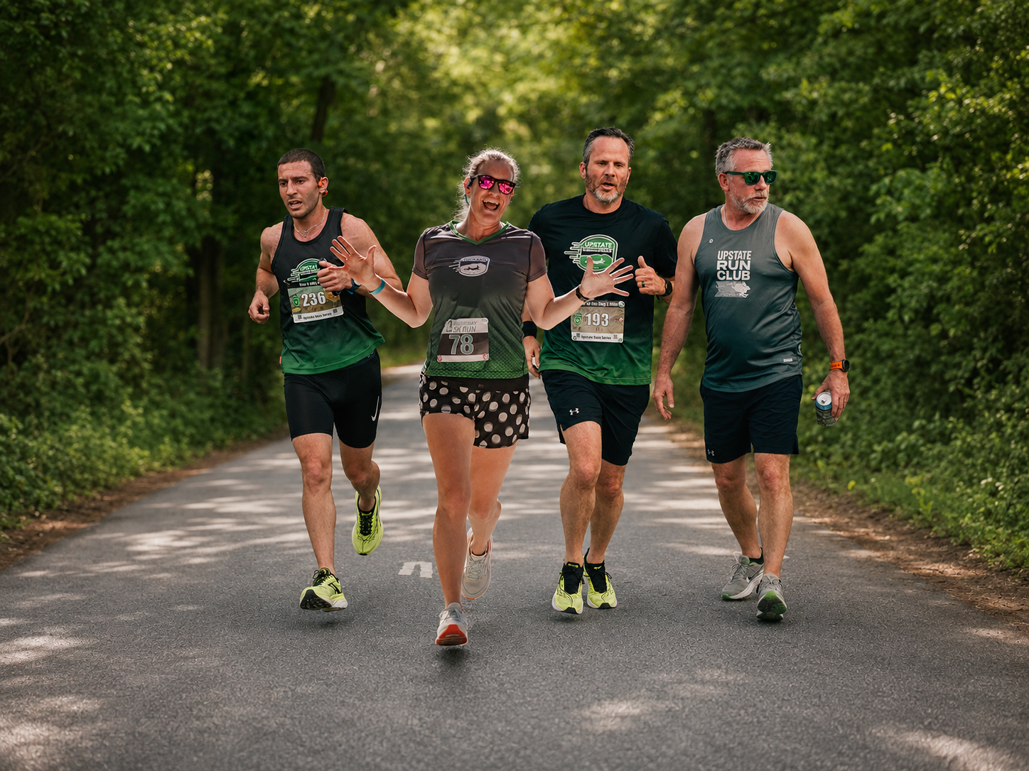 Club members at a group run
