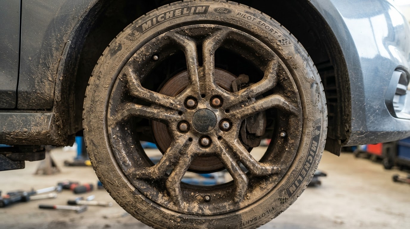 Ford Fiesta — Alloy Wheel Deep Clean & Iron Decon — before valeting, showing dirt and contamination