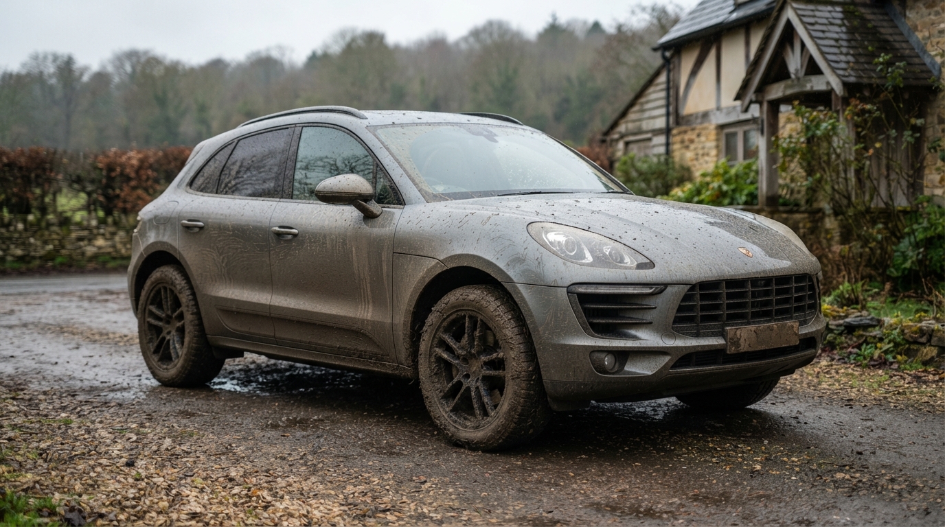 Porsche Macan — Exterior Apex Gloss Finish — before valeting, showing dirt and contamination