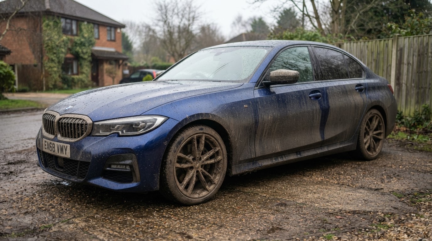 BMW 3 Series — Paint Correction & Ceramic Coating — before valeting, showing dirt and contamination