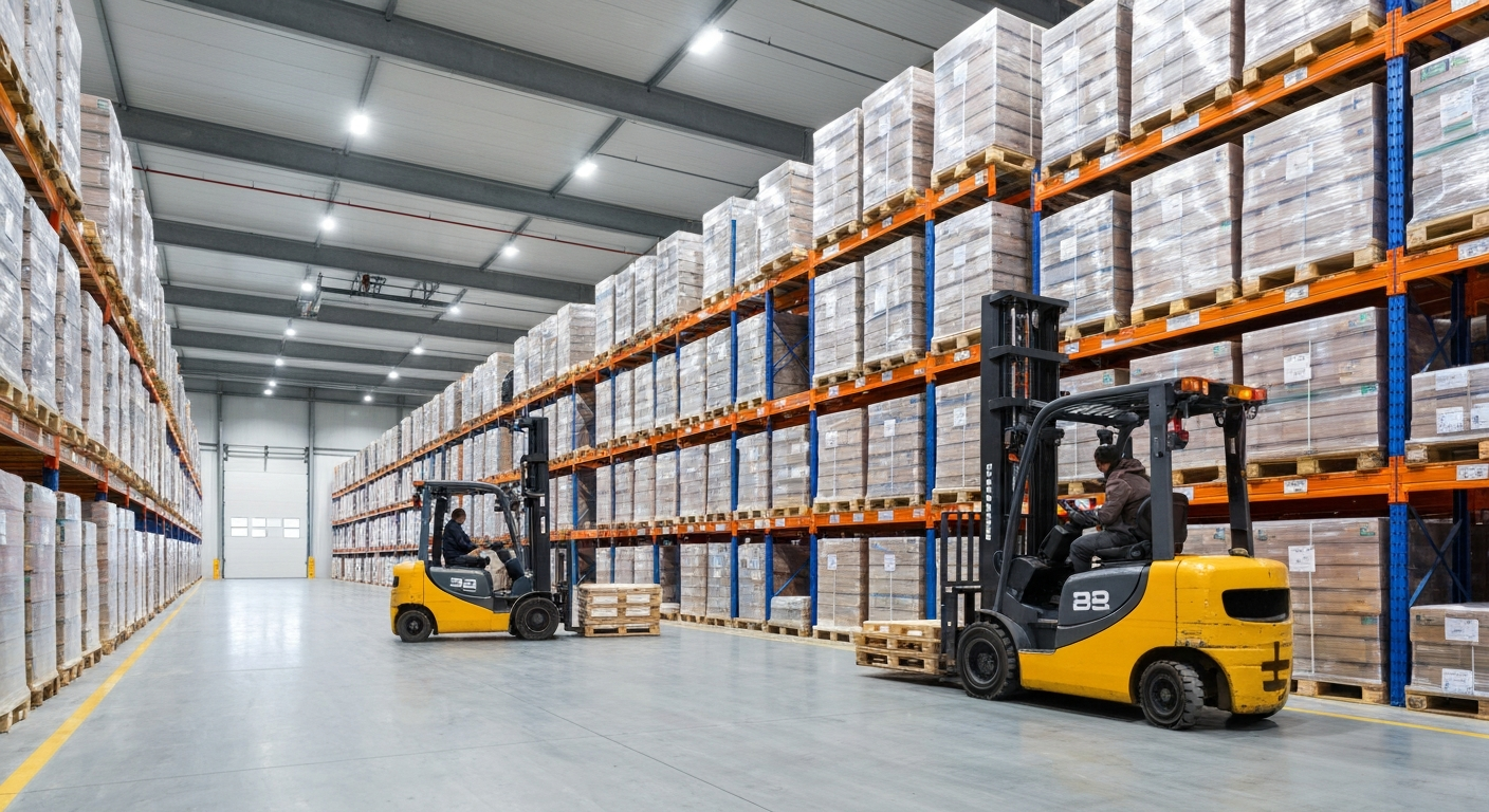 Modern logistics warehouse interior