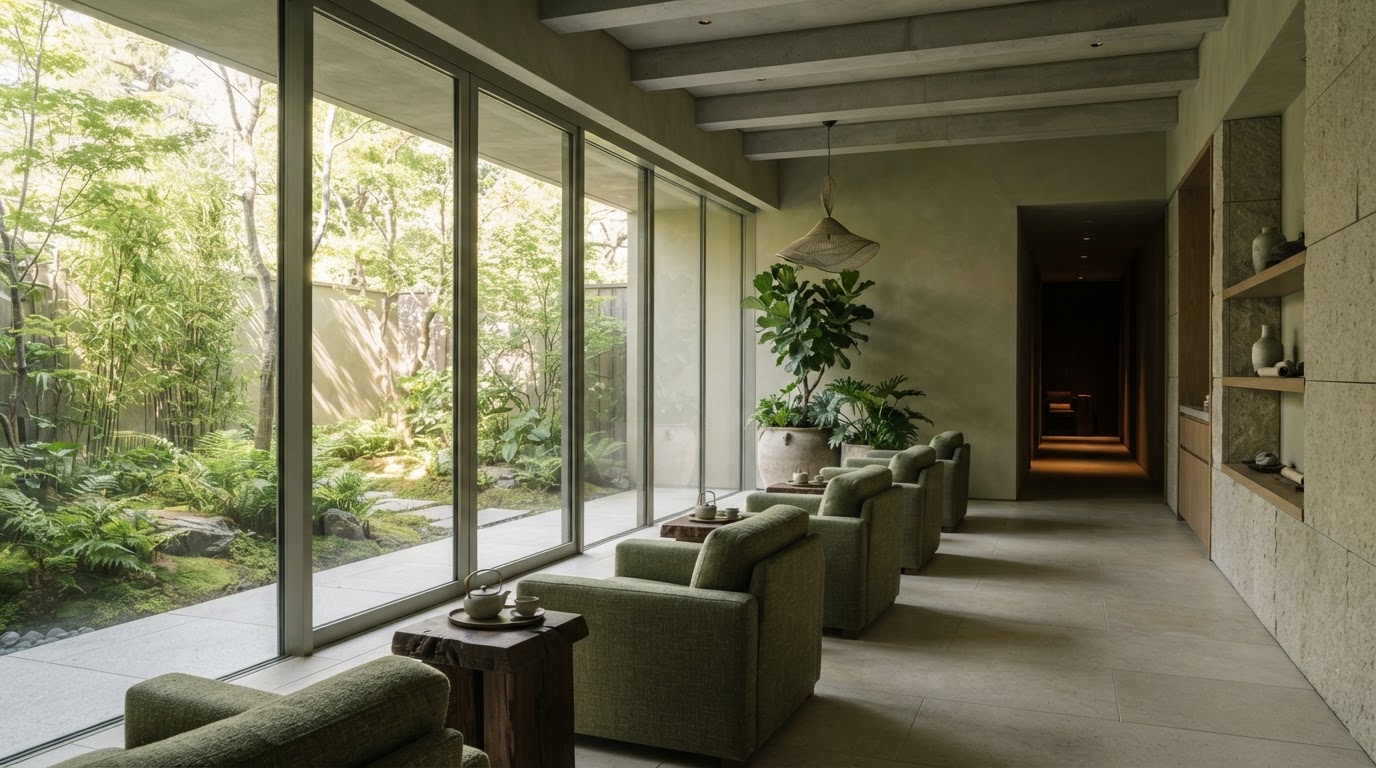 Serene luxury wellness clinic interior