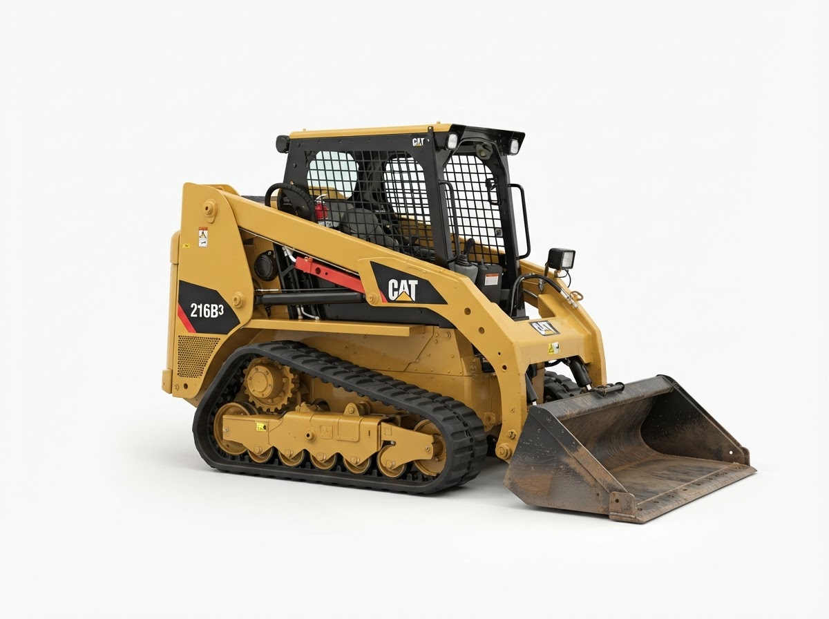Cat skidsteer on worksite