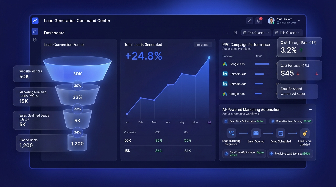Sales Innovo LeadGenPro dashboard — leadgenerálás, PPC kampányok és hirdetéskezelés elemzése