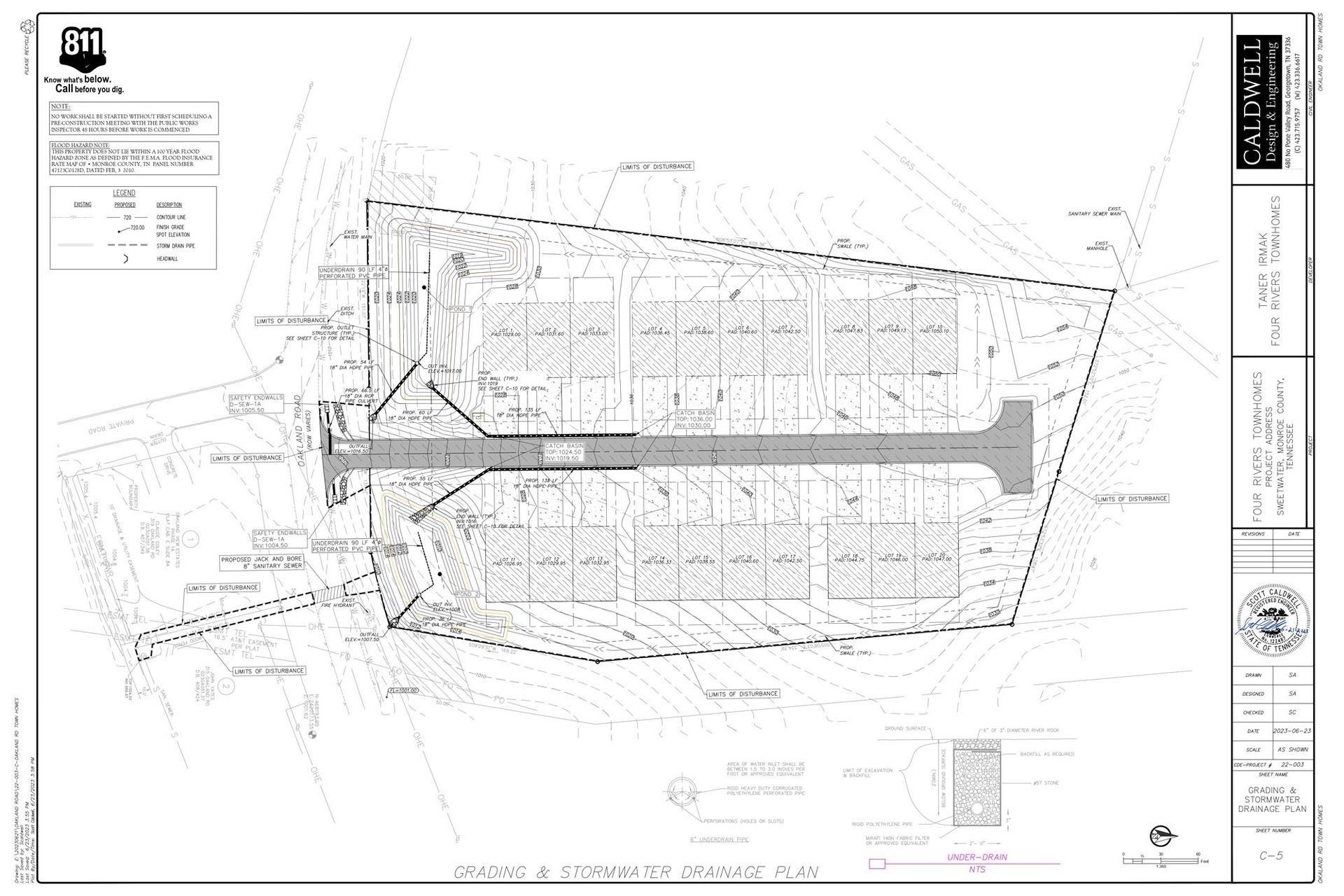 Oakland Rd Townhomes - Grading plan