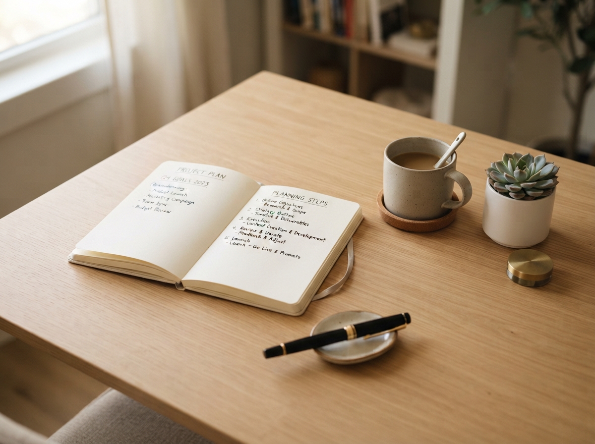 Let's build systems that work written in notebook on workspace desk