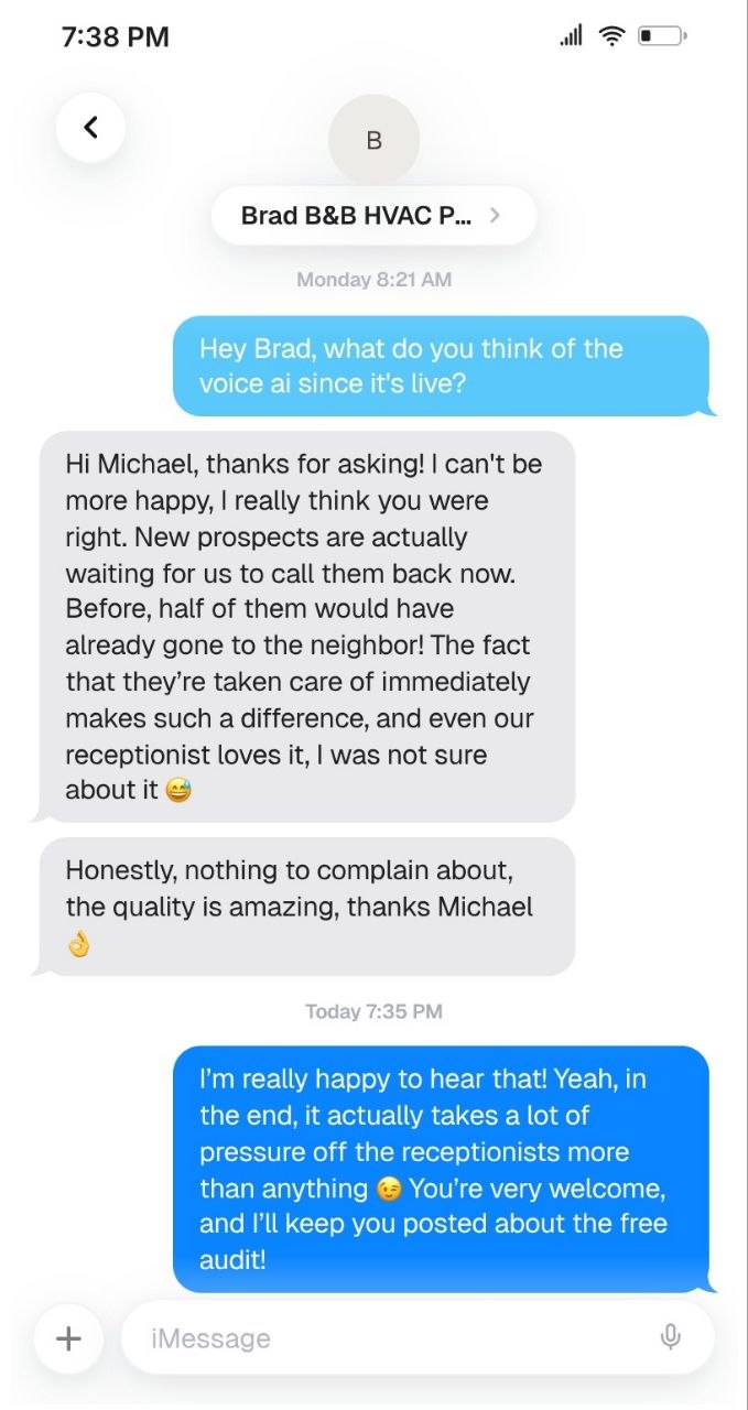 Brad B&B HVAC testimonial