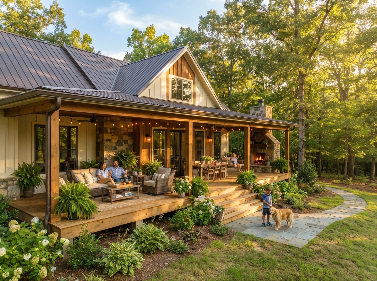An Alabama home with a porch and outdoor gathering space in the Eclectic area