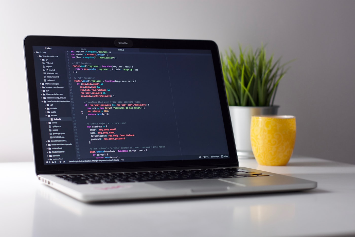 Custom web application development workspace with code editor and modern interface
