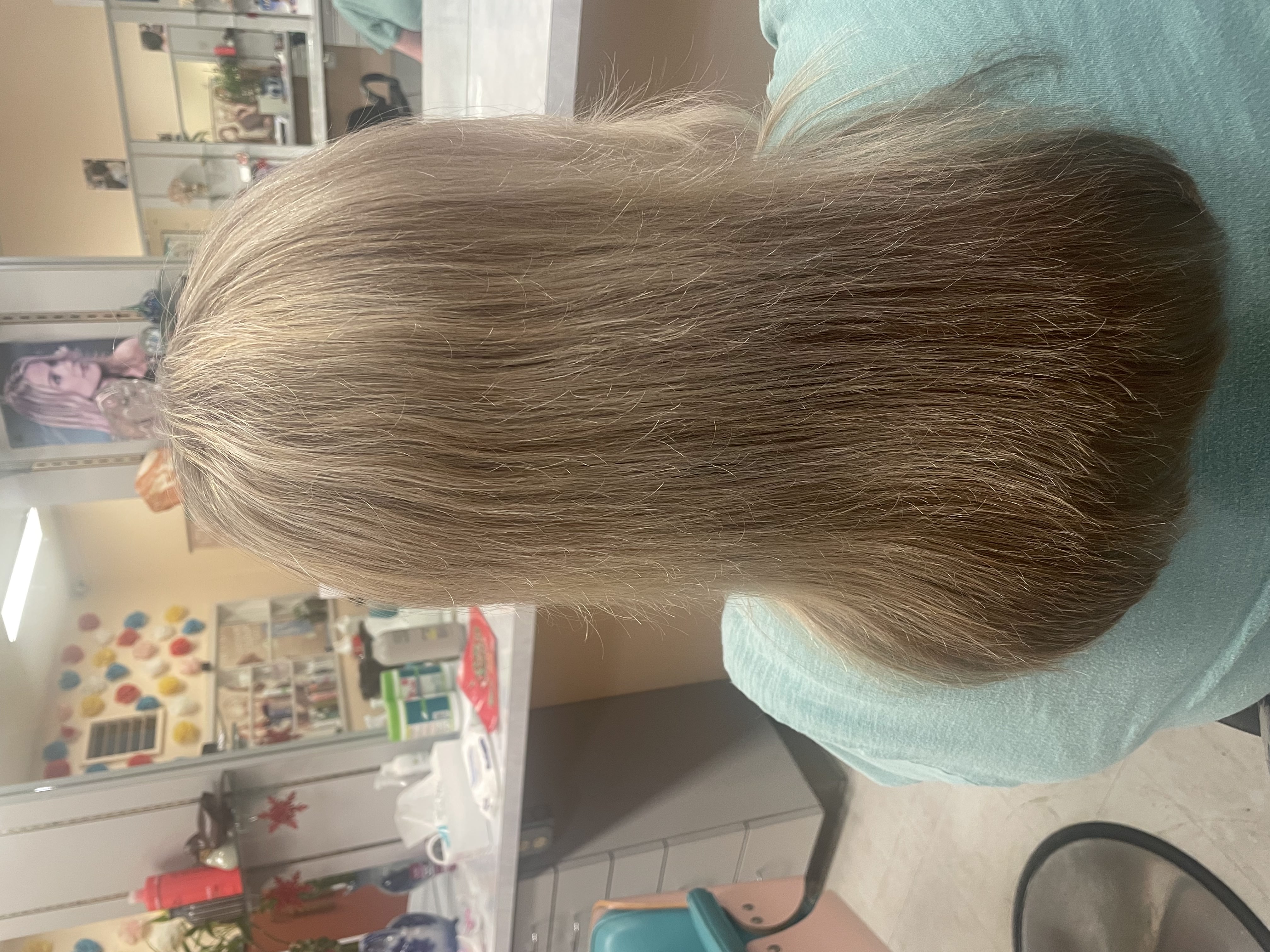 Dimensional blonde highlights and custom tones hair transformation in Edmonds, WA.