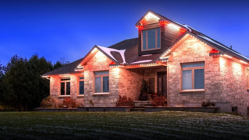 Niagara Permanent Outdoor Lighting installed on custom eaves