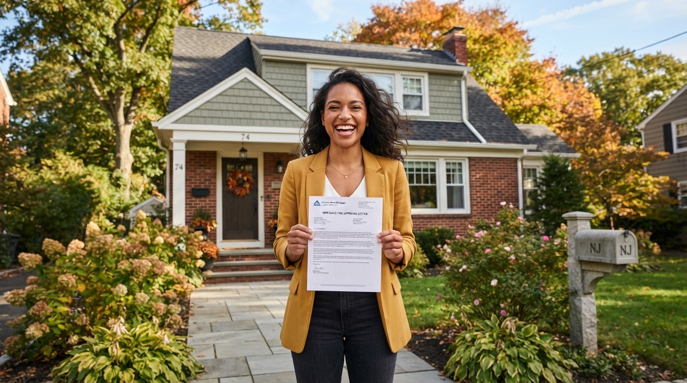 Couple reviewing mortgage pre-approval documents