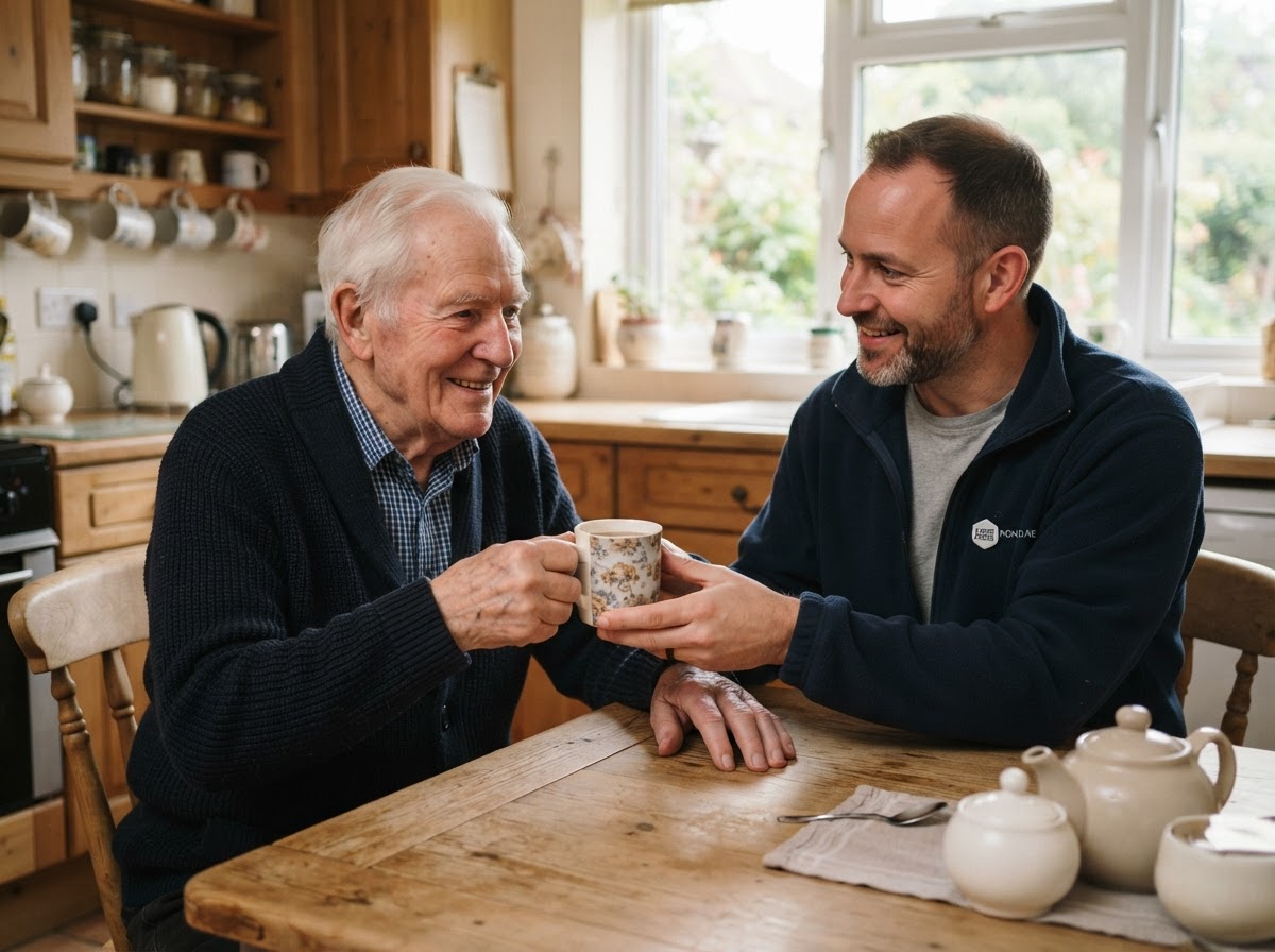 An Apex Healthcare live-in carer supporting a client in their own home across Berkshire