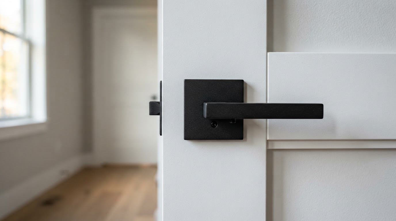 Matte black modern door handle