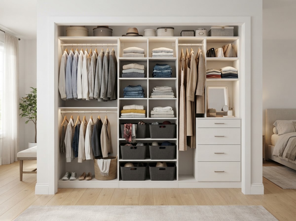 Smart and Beautiful custom reach-in closet system