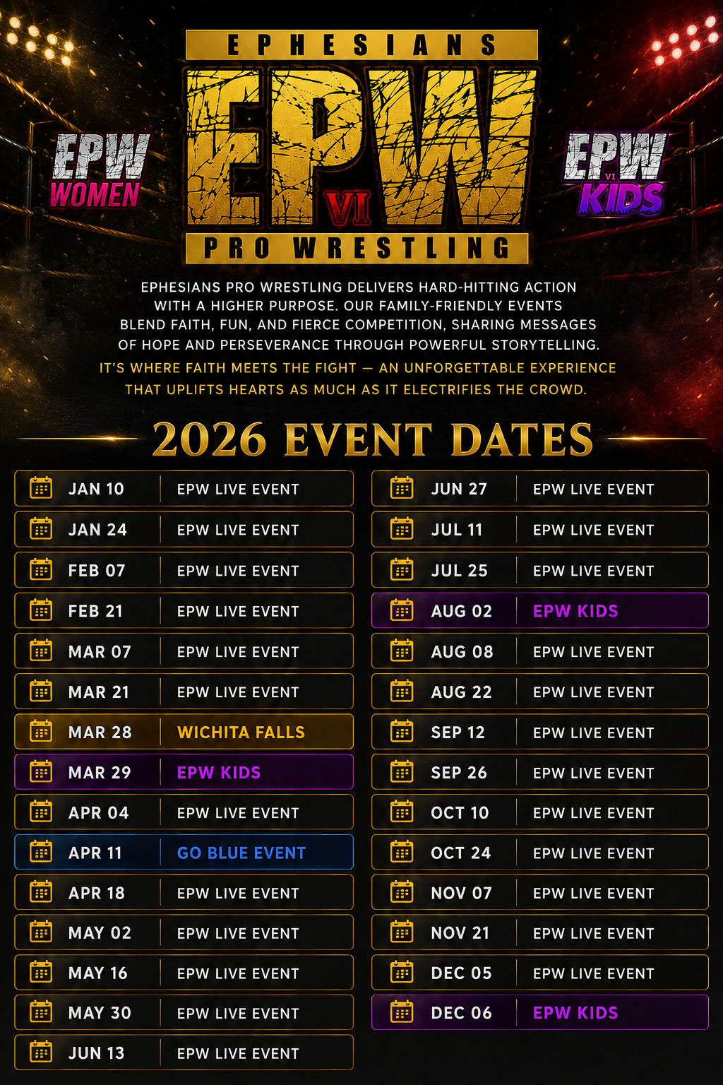 2026 Event Dates