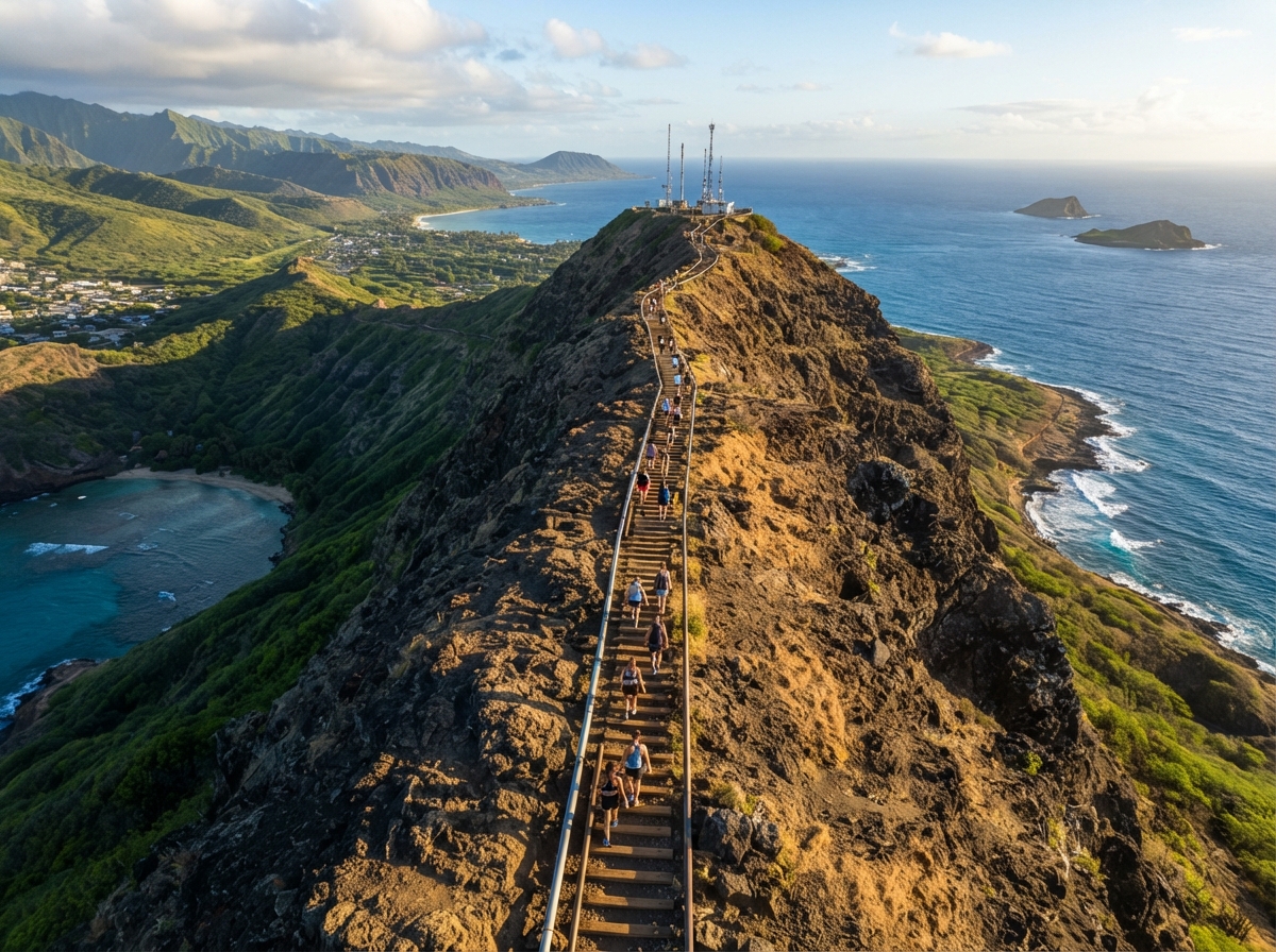 Koko Head trail on Oahu, Hawaii